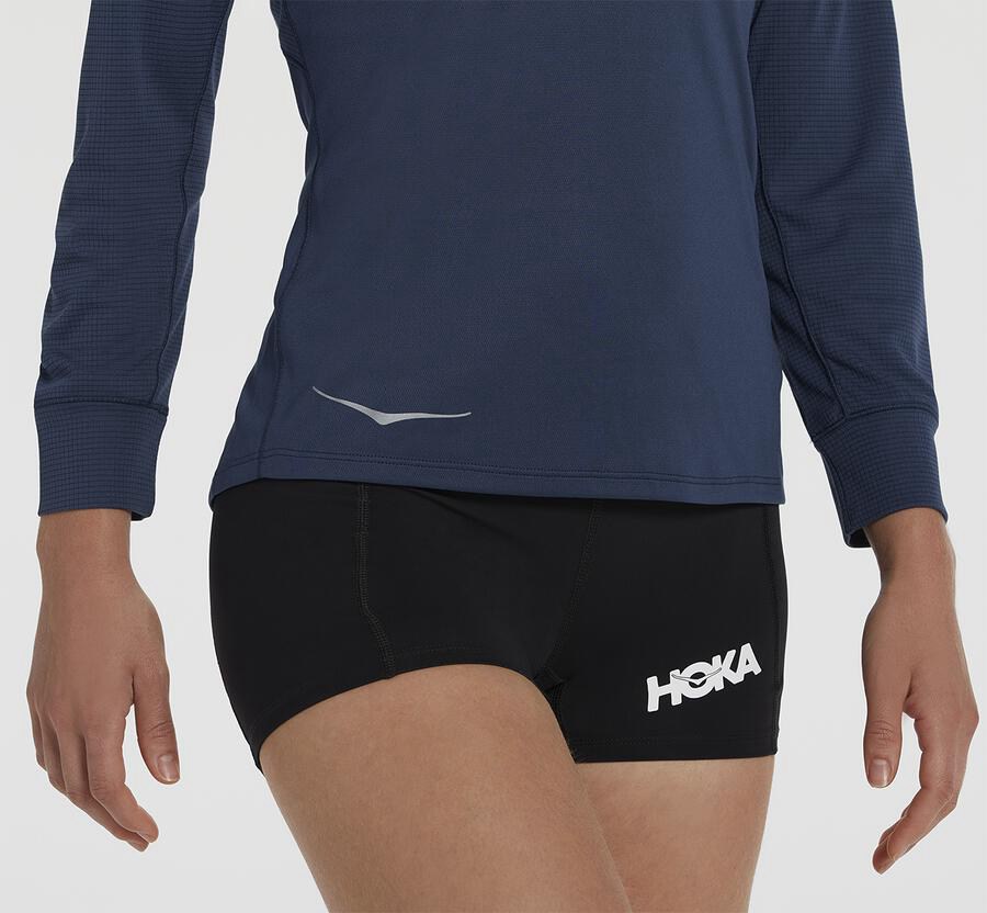 Hoka One One Top Dames - Performance 3/4 Mouw - Donkerblauw - WN9482310